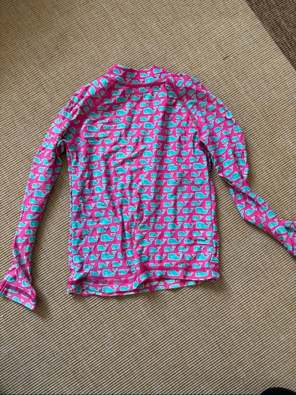 Vineyard Vines Pink and Teal Whale Print Top